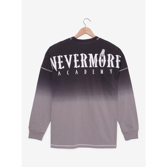 NWT BoxLunch Wednesday Nevermore Academy Ombré Long Sleeve T-Shirt in XL - Picture 2 of 9